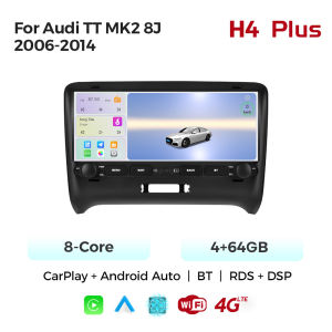 10.26 Inch Android OS 8Core Car Radio For Audi TT MK2 8J 2006-2014 Wireless CarPlay 4G LTE WIFI GPS DSP BT Car Multimedia Player