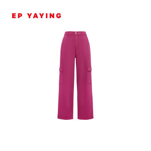 EP YAYING Womens Workwear Jeans Long Velvet Cotton White Straight Leg Denim Pants Loose Fit Natural Waist Full Length Zipper Closure