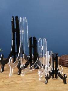 New Transparent Acrylic Imitation Decorative Plate Stand Ceramic Plate Holder Acryllic Frame Support DIY Jewelry Display Stand