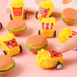10/20pcs Cartoon Hamburger Chips Pull Back Car Toys for Kids Birthday Party Favors Classroom Prizes Pinata Gifts Goodies Filler