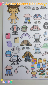 (29B)Bộ Avatar Sticker đồ chơi bóc dán đồ chơi giấy giúp bé rèn luyện kỹ năng khéo léo