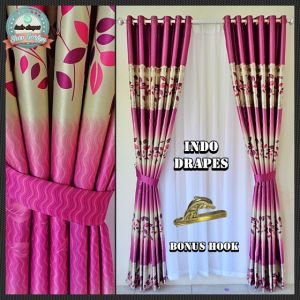 Viral Gorden - Hordeng Jendela Pintu Dan Ruang Tamu Blackout Printing Import Abu - Bahan Blackout Import Tebal Halus dan Lembut (Ukuran dan Warna Varian)