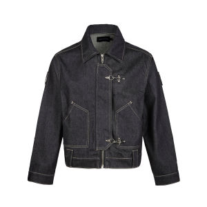 MADWITCH | Retro Stylish Deconstructed Water Washed Plane Button Denim Jacket