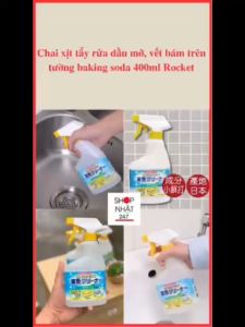 Chai xịt tẩy rửa dầu mỡ vết bẩn vết bút bi trên tường baking soda 400ml Rocket nội địa Nhật Bản Yêu Bếp Nghiện Nhà VNM