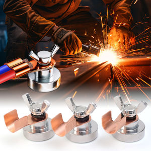 อุปกรณ์ต่อสายดินแม่เหล็ก2ชิ้นอุปกรณ์ช่างเชื่อมอุปกรณ์เสริมที่ยึดดินเครื่องเชื่อมแม่เหล็ก