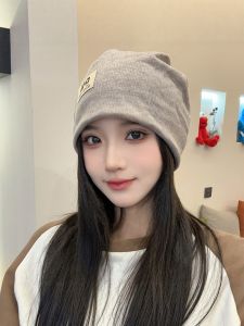 หมวกคลุมศีรษะผู้หญิง หมวกคลุมศีรษะฤดูใบไม้ร่วงและฤดูหนาวผ้าฝ้ายแท้ป้องกันลม หมวกคลุมศีรษะขนาดใหญ่สำหรับนอน