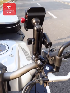 Universal 12-24V Aluminum Handlebar Motorcycle Bike Mobile Holder with USB Charger Moto Rearview Mirror Cell Phone Stand Holder