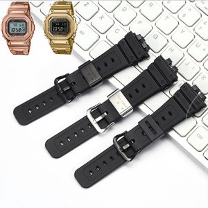 Resin Strap Adapted to Casio G-SHOCK GMW-B5000 Stainless Steel Ring Black Waterproof Alternative Bracelet Rubber Strap Watch Accessories