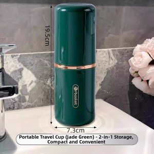 TINGYA | Portable Travel Tooth Brushing Cup 2 in 1 Mold Resistance