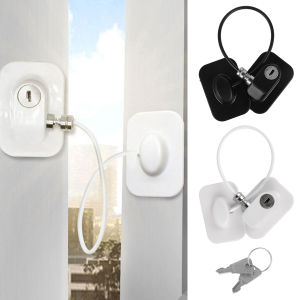 Refrigerator Door Lock With Wire and KeySelf-Adhesive Safety Lock For Window Refrigerator Cabinet Safety Lock Child Safety