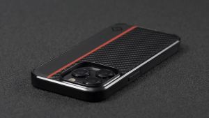 Ốp Điện Thoại Bằng Da PU Sợi Carbon EUCAGR Cho iPhone Chống Sốc Có Giá Đỡ Chống Vân Tay Chống Trượt Vỏ Bọc Nửa Thân