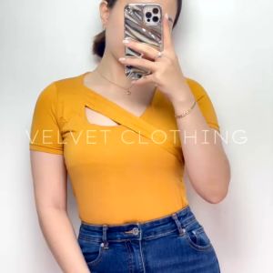 Kaos Wanita Asymmetric Top Korea Style
