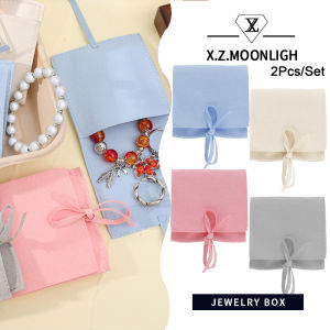 X.z. MOONLIGH โบว์ผูกริบบิ้นออร์กาไนเซอร์สุดหรูกระเป๋าอัญมณีสำหรับสร้อยคอและต่างหูของขวัญน่ารักสำหรับคนรักเครื่องประดับ