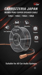 Carrozzeria Japan 99.99% Pure Copper Speaker Wire 12GA 14GA 16GA 18GA Car Audio Cable Amplifier Subwoofer (Sold by Foot)