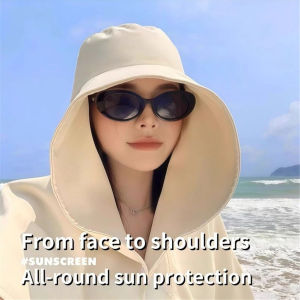 FIND Sun Protection Hat Neck Bucket Hat Summer Outdoor Beach Sunscreen Ponytail Hat Beach Sun Hat