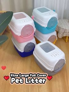 Angola Pet Litter Box Kucing Tertutup Super Besar M62 / Tempat Pup Kucing / Bak Toilet Pasir Kucing GRATIS Sekop