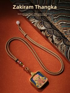 HUAKAIYUNDUO | Blessing Wealth and Good Fortune Amulet Square Thangka Pendant