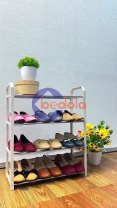 Bedola rak sepatu 4 susun tempat sepatu sandal portable rak sandal serbaguna