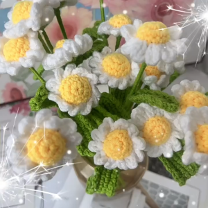 SG STOCK Specool® Little Daisy Knitted Flower Finished Crochet Flower Bouquet Gift Home Decoration