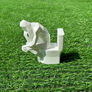 Printed Creative Geometric Thinker Toilet Paper Holder Home Decor - Desktop Workspace Bathroom Essential Ornament
