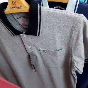[ซื้อ 2 ลด 476.- บาท] Alain Delon Polo เสื้อโปโล สีพื้น ผู้ชาย มีกระเป๋า รุ่น ASK004-1