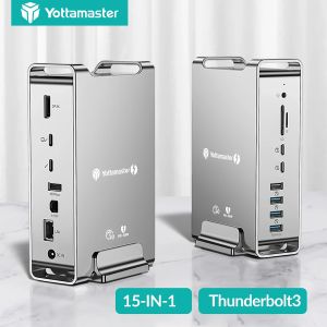 Yottamaster 40Gbps Thunderbolt 3 Docking Station USB C Hub Expand Extra Screen to 8K 4K TV Monitor AR Glasses Projector for Thunderbolt Laptop Nintendo Switch Xbox PS5 Gaming Movie Business Meeting