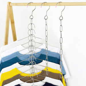 Dây xích inox treo móc quần áo Móc treo quần áo đa năng 10 lỗ tiết kiệm diện tích - LAZYL