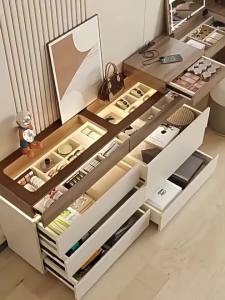 ZUNTONGGE | Luxurious Elegant Side Table With Drawer And Mirror 30cm