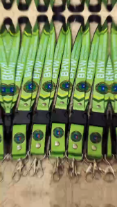 BHW Lanyard 1 Wide Durable ID Holder Strap Green Fabric with Metal Buckle