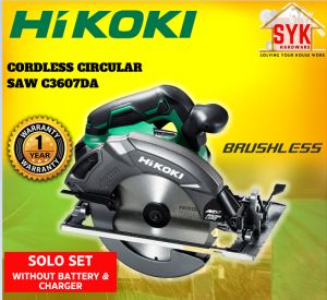 SYK Hikoki C3607DA Cordless Brushless Circular Saw Solo Wood Cutting Mesin Gergaji Kayu Mesin Potong Kayu