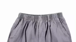 Mens 100% Cotton Sunwashed Pants Standard Fit Men Straight Cargo Trousers Casual Pants Monochromatic Elastic Waist