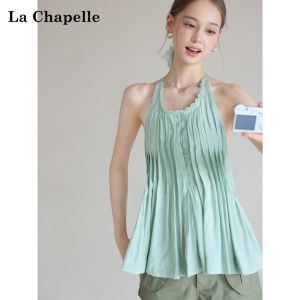 La Chapelle | Lace Trim Halter Sleeveless Top
