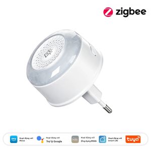 MOES | Báo Động Còi Báo Động Thông Minh MOES Tuya Zigbee Với Đèn Thở RGB Cảnh Báo Bằng Giọng Nói Bảo Mật Âm Thanh Cao Hoạt Động Với Alexa Google Home
