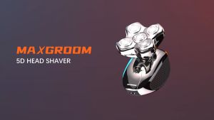 Maxgroom Mens 5-in-1 Bald Head Shaver Rechargeable Electric Razor with 5D Floating Heads IPX6 Waterproof LED Display Nose Trimmer Grooming Kit