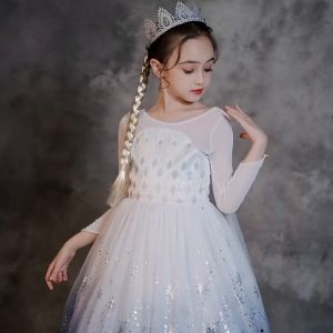 ชุดเดรส ผ้าตาข่าย ลาย Snow Queen Elsa Frozen เหมาะกับปาร์ตี้ฮาโลวีน สําหรับเด็กผู้หญิง