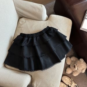 GUZILIAN | Sweet Pure Desire Design Womens Mini Skirt Elastic Waist Summer Anti-Light Small Size Fluffy Cake Anti-Aging Short Skirt