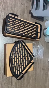 Bathroom Shower Steel Rack 1pc Multipurpose Kitchen Condiment Holder Cosmetic Organizer Storage Shelf Rak