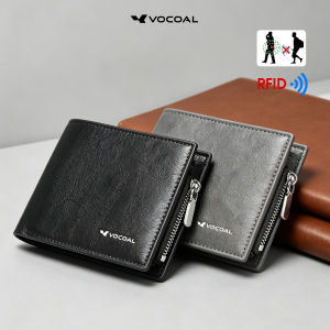 VOCOAL Mens Wallet RFID Blocking Protection Cash Slot Simple Short Wallet Soft PU Business Wallet Retro Wallet Multi-Card Position Wallets Travel Purses Coin Wallet