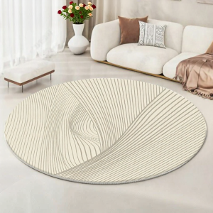 LUCKYSAC | Geometric Pattern Fake Wool Simple Round Carpet