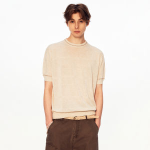 MADWITCH | Elegant Design Mixed Hemp Knit Short Sleeve Tshirt