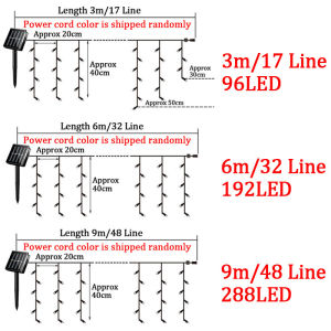 Protree LED Christmas Light Icicle Waterfall Fairy String Curtain Lights Garland Outdoor Wedding Party Decor