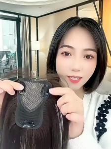 Bangs Wig for Women Top Hairpiece Voluminous Real Hair Covers Gray Hair High Crown Increases Hair Volume Lightweight Seamless Fake Bangs