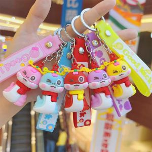 พวงกุญแจราศีงูเทศกาลฤดูใบไม้ผลิตรุษจีน2ชิ้นพวงกุญแจนำโชคงูการ์ตูนตุ๊กตากระเป๋าลายสร้างสรรค์จี้กุญแจของขวัญปีใหม่