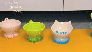 Chén sứ bạch tuộc cho thú cưng - Chén ăn chống gù - Tiệm Mèo Moa