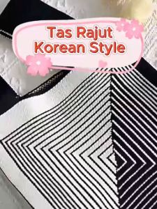Tas Tangan Hadiah Wisuda Wanita Casual Bahan Rajut Tebal Tas Rajut Hampers untuk Ulang Tahun Korean Style Totebag Knitted Bag