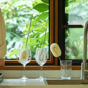 April Long Handle Cup Brush Water Cup Tea Stain Cleaning Appliance Baby Bottle Brush Cytoderm Breaking Machine Brush Wash Cup Sponge Cleaning Brush