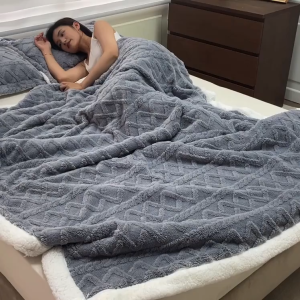 Wool blanket(200cmX220cm) large size high quality low price keep warm soft skin friendly good sleep blanket super soft fluffy