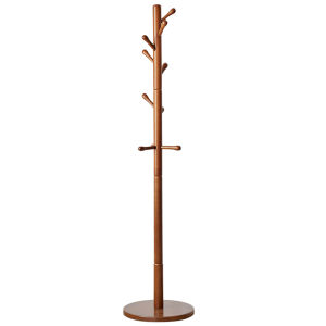 ZHIFAN | Wooden Floor Coat Rack Hanging Clothes Rack for Bedroom and Living Room Single Bar Indoor Bag Hanger