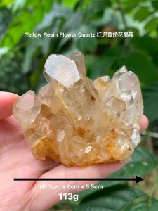 彩光🌈红泥黄娇花晶簇RED Clay Yellow Resin Flower Quartz  能量晶石🔮 摆放和其它水晶一起发货更好功效✅ #能量之石 #水晶 #与你相遇  H3.5cm x 6cm x 5.5cm Weight重113g  彩光红泥黄娇花晶簇是一种色彩斑斓、富含能量的天然晶石，具有提升正能量、净化磁场的功效。与其他水晶一起摆放，可增强整体能量共振效果，是理想的空间摆件选择。#水晶 #能量之石  Rainbow-colored Red Clay Yellow Resin Flower