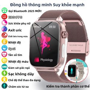 Đồng Hồ Thông Minh Theo Dõi Sức Khỏe ECG+PPG Mới Năm 2025 Dành Cho Nam & Nữ Đo Huyết Áp Lipid Máu Axit Uric Theo Dõi Sức Khỏe Kinh Nguyệt Hệ Điều Hành Android Wear